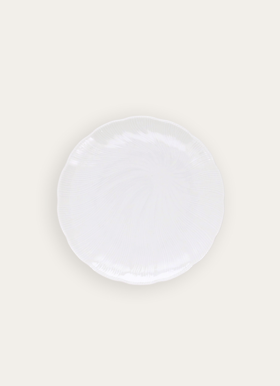 ASSIETTE à DESSERT EN PORCELAINE DE LIMOGES TAHITI BLANC