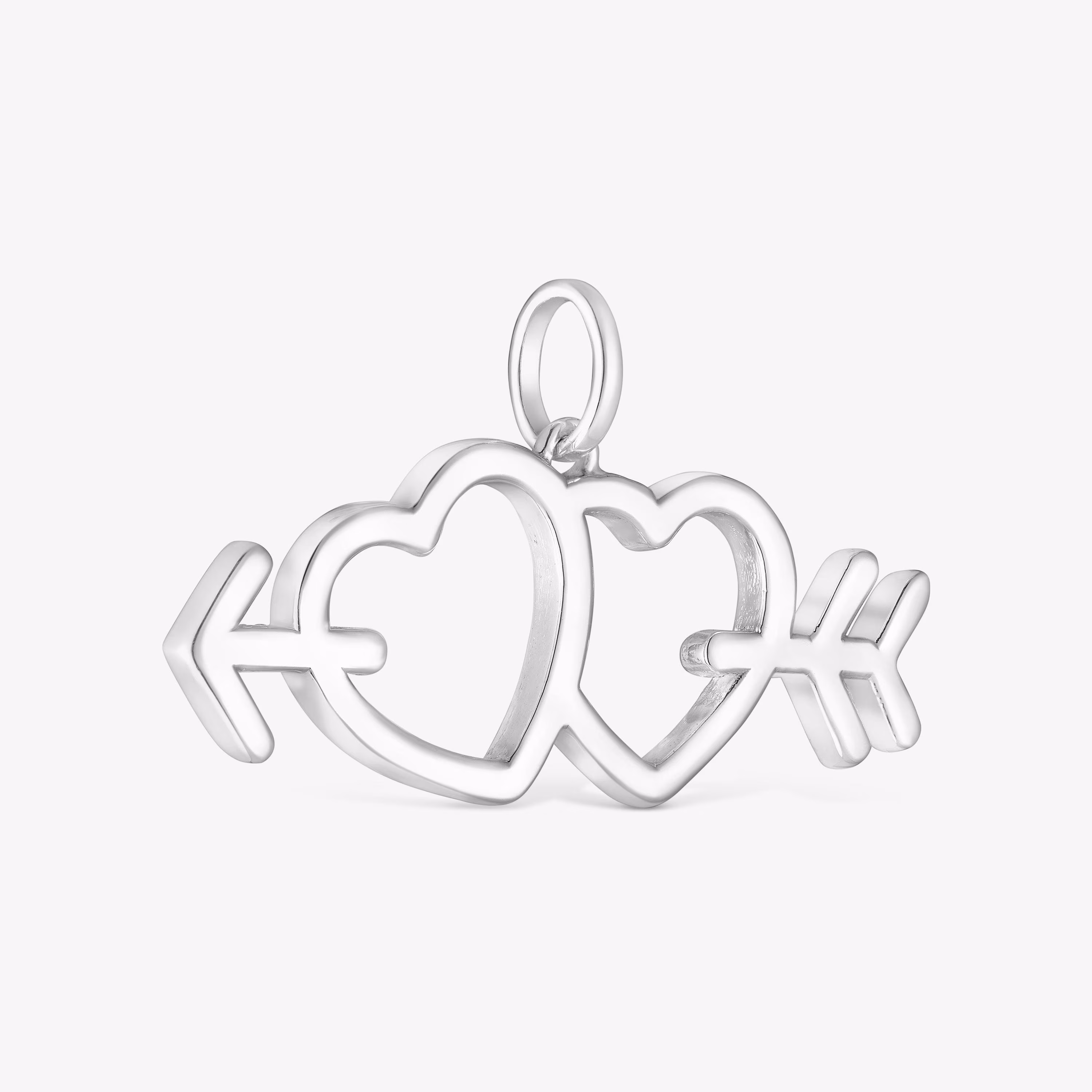 Colgante de plata motivos flecha/corazón Medallions