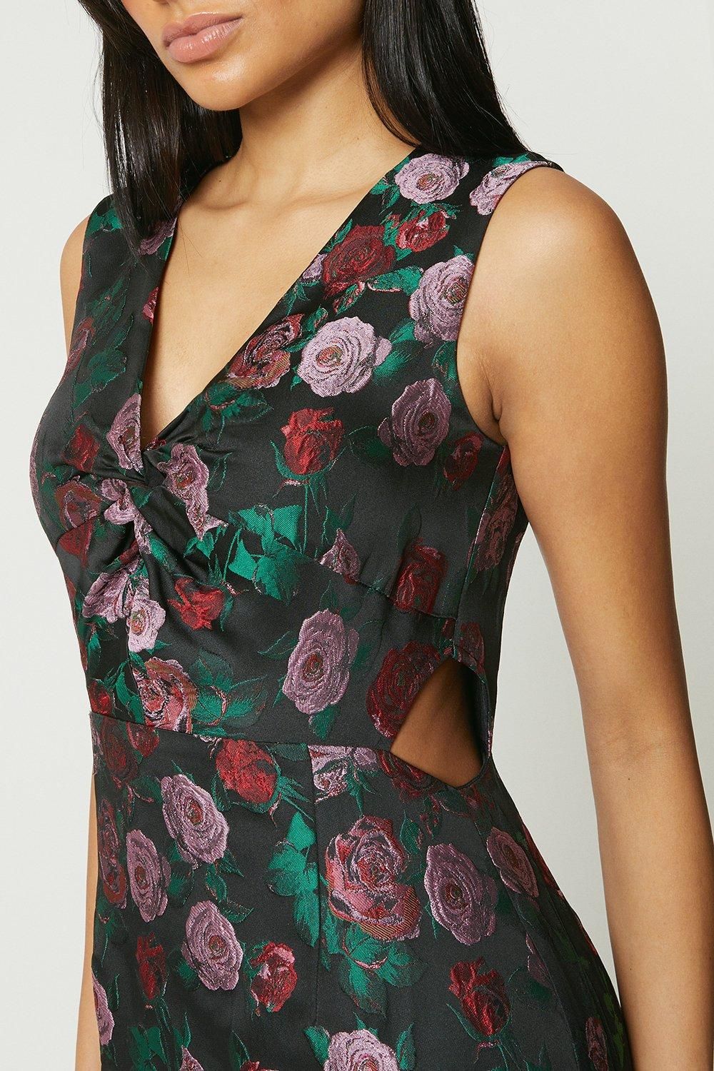 Debut London Debut London by Coast Twist Detail Jacquard Rose Gown