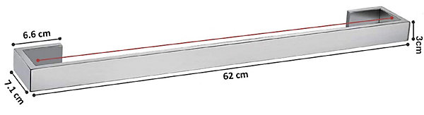 Barre pour Sèche-serviette / radiateur encastrable 62CM Chrome Myluxeo