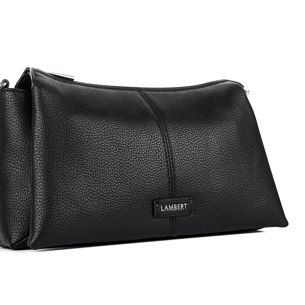 The Eleanor - Black Vegan Leather Crossbody Bag