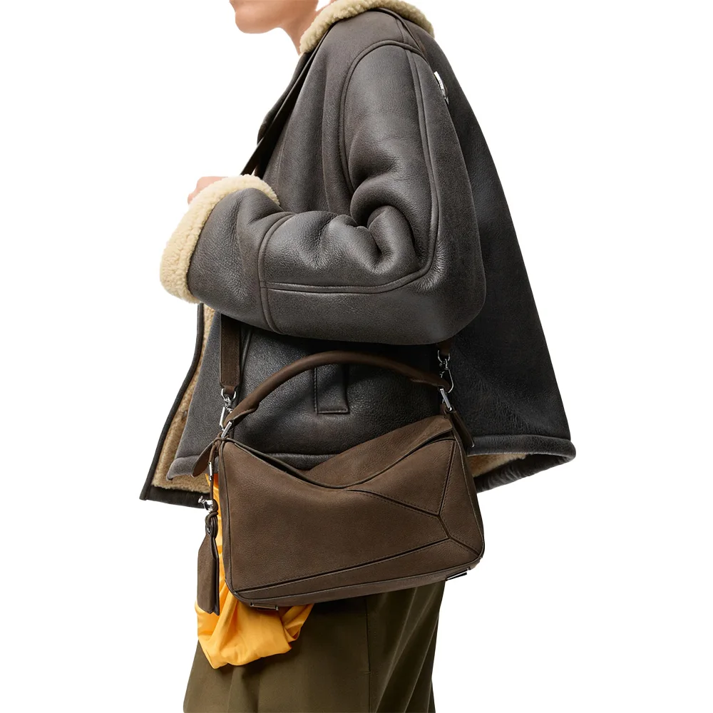 Loewe Small Grained Nubuck Leather Featherlight Puzzle Bag