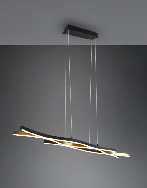 Lampa wisząca BLAZE czarno-złota LED 3x35W Odcienie bieli 4300lm Trio