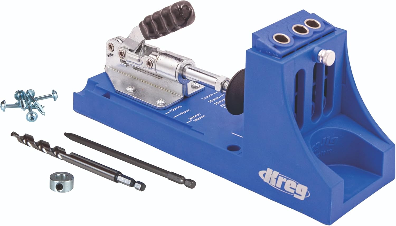 Kreg K4 Pocket Hole Jig - Adjustable, Versatile Jig for Strong Joints - Create Perfect, Rock-Solid Joints - Easily Adjustable Drill Guides - For Materials 1/2 to 1 1/2 Thick