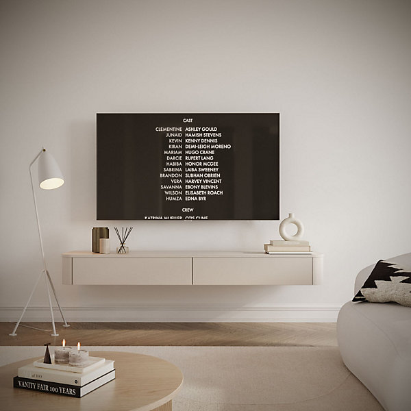 Meuble TV mural gris cachemire 175 cm LUVIO SLIM