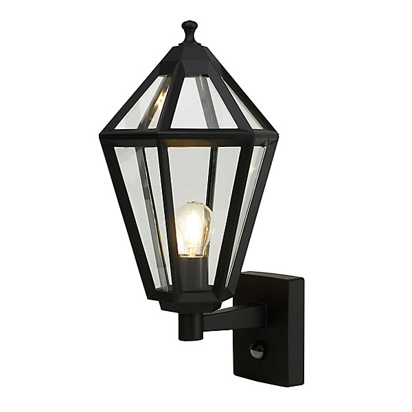 Applique murale montante à détection Radley E27 IP44 GoodHome noir