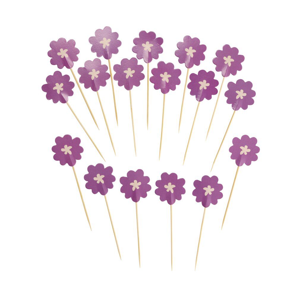 Pique apéritif x20 fleur papier tige bambou L10cm (2 modèles)