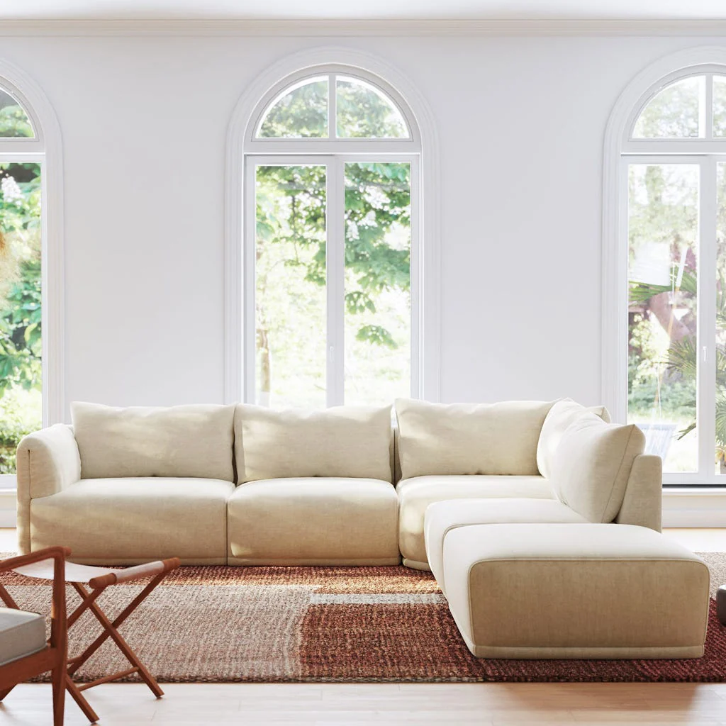 Módulo de sofá pouf bege COTILLARD