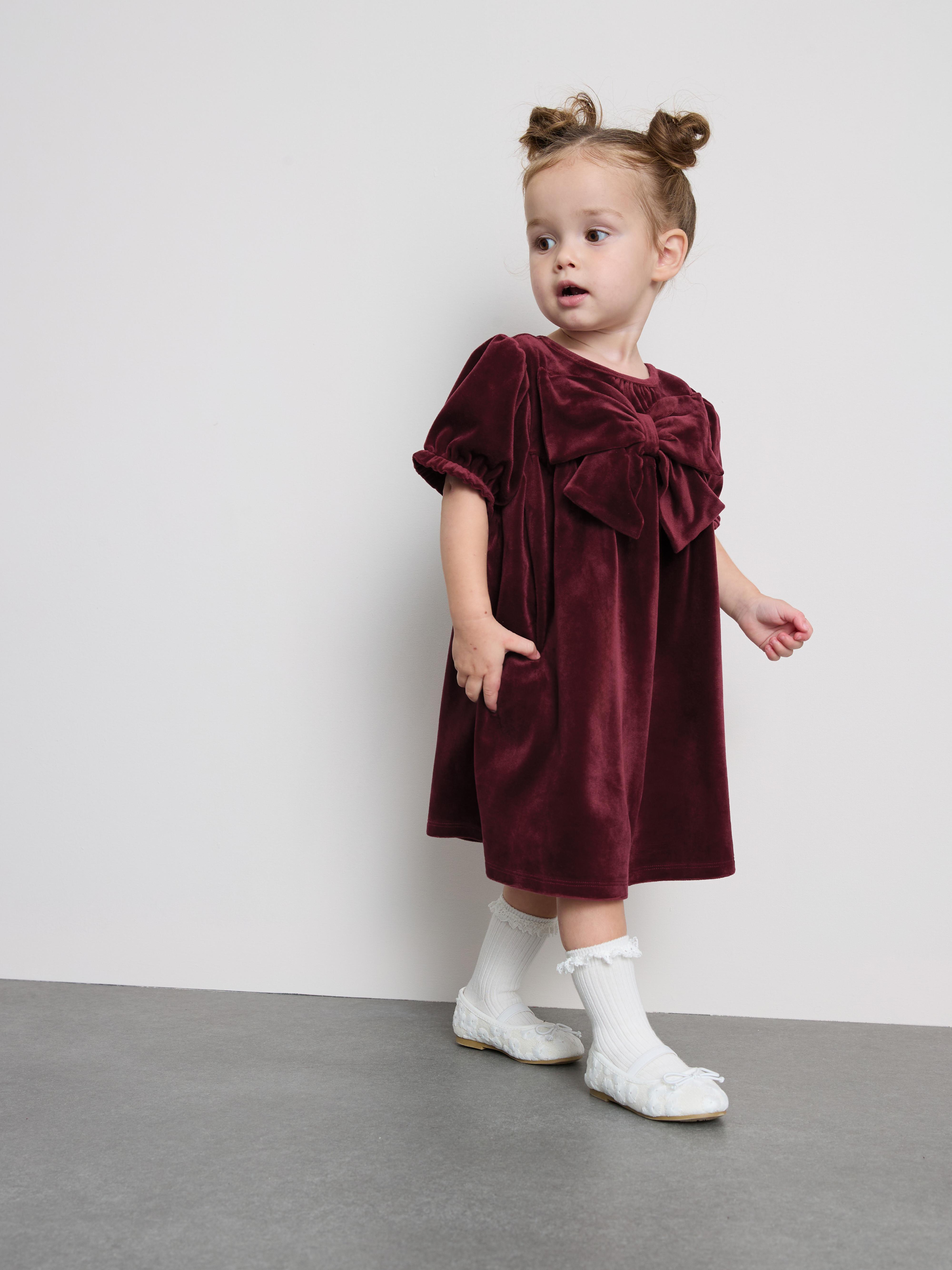 0-36mths | Velvet Bow Dress