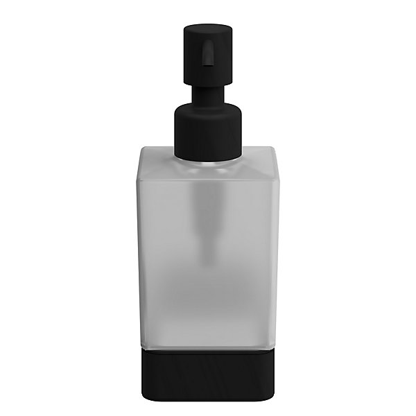 Distributeur de savon mural acier inoxydable noir Teesta GoodHome