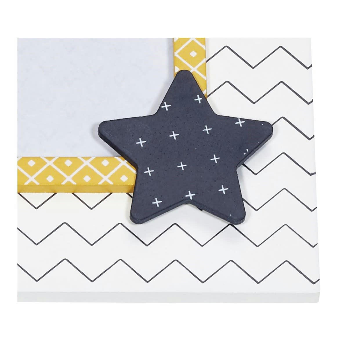 HELLO - Cadre Photo Chevrons en MDF blanc