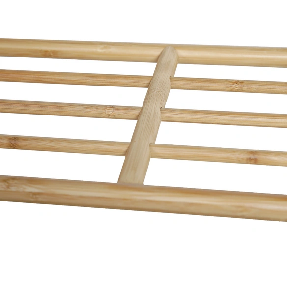 Sitzbank, holzfarben/grau, bambus/baumwolle, BxHxL: 90 x 30 x 90 cm