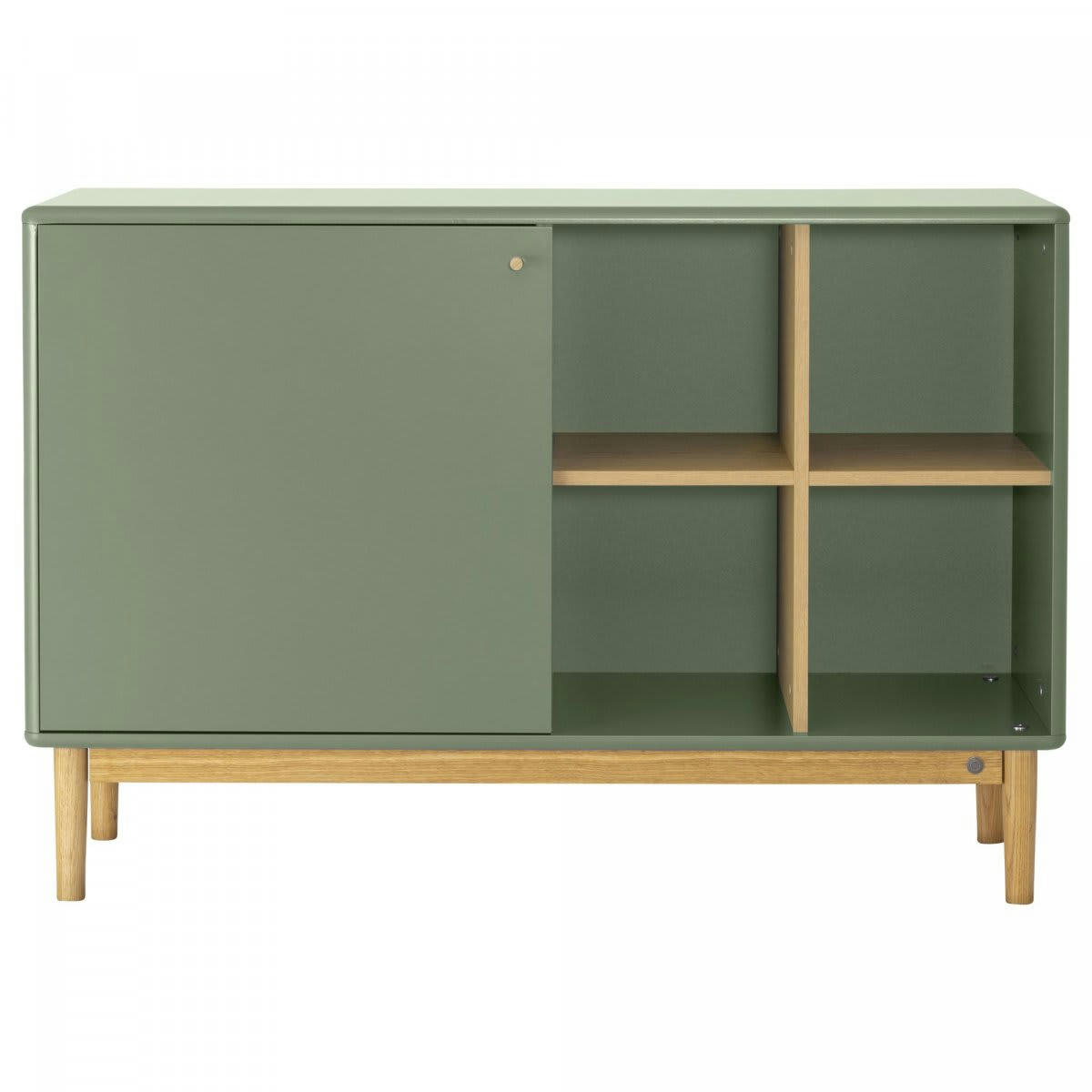 MARCEAU - Buffet 130cm en bois avec placard et niche vert