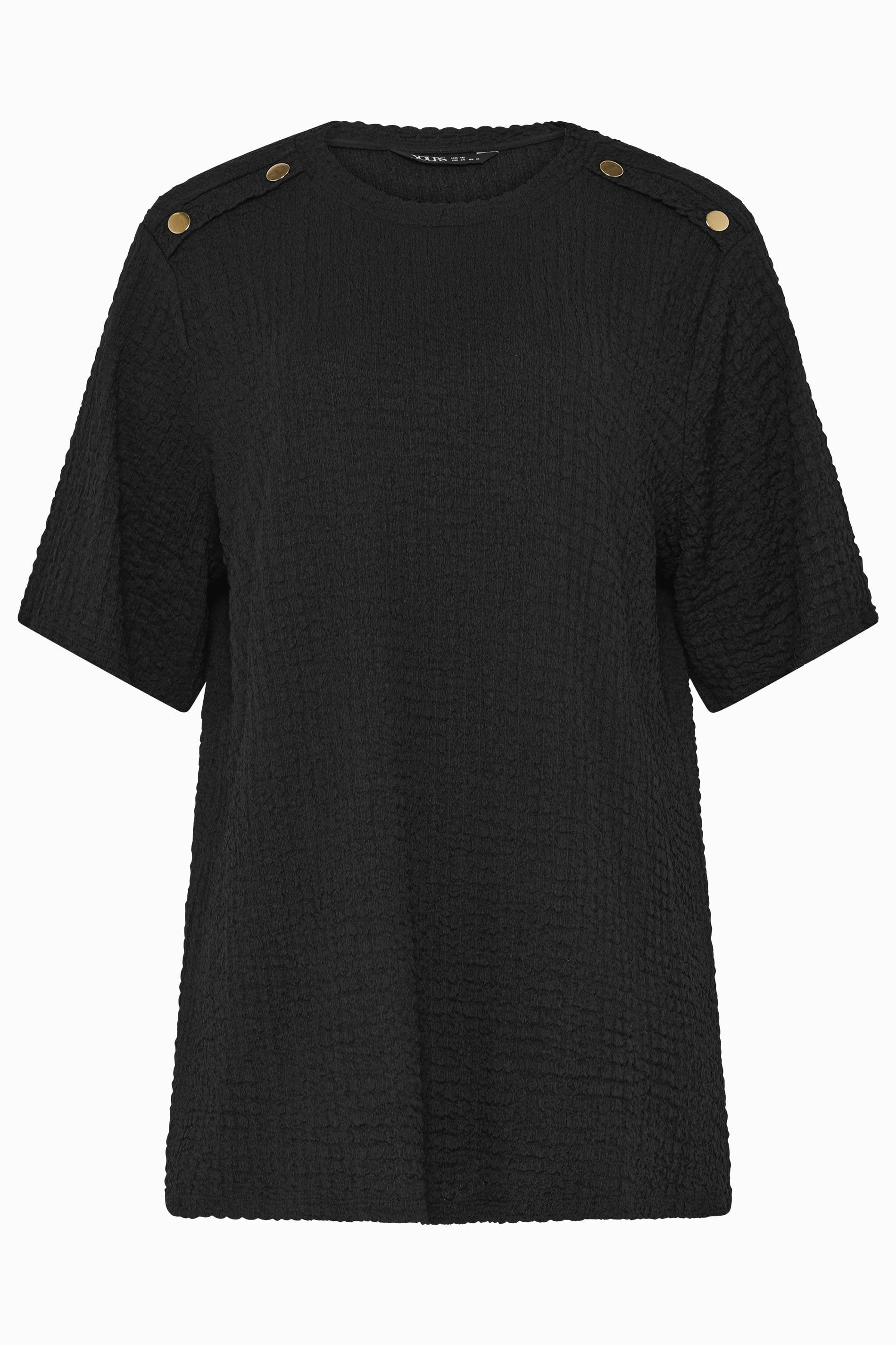Yours Button Detail Bubble Texture Top