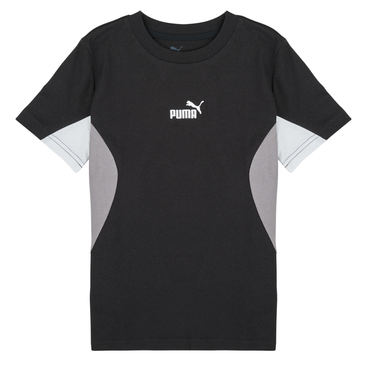 Puma - ESS BLOCK Tee - Black / Grey / White