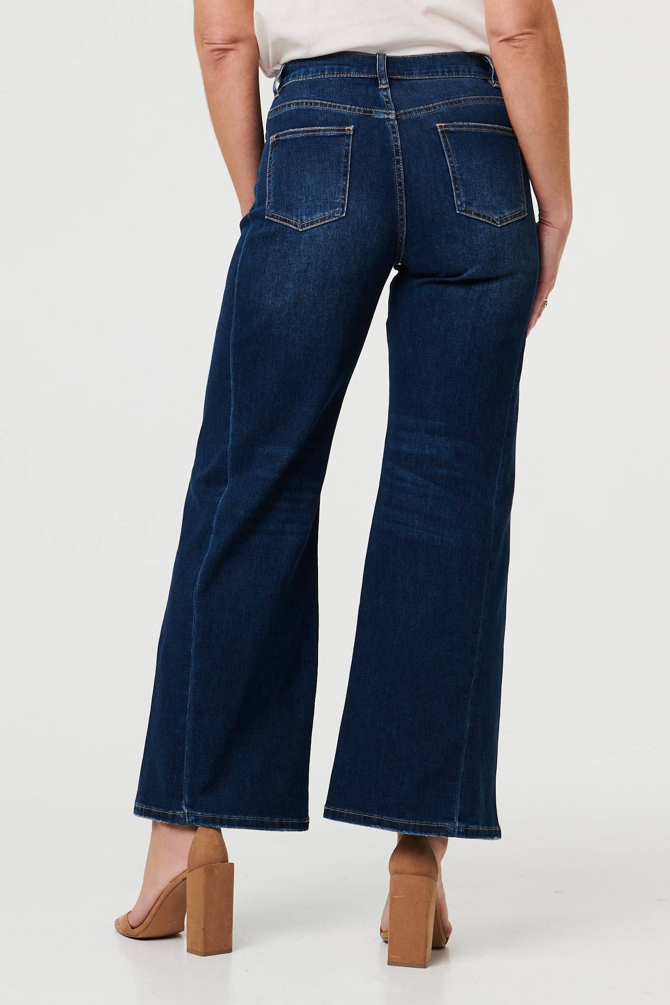 Izabel London High Waist Slim Fit Flared Jeans