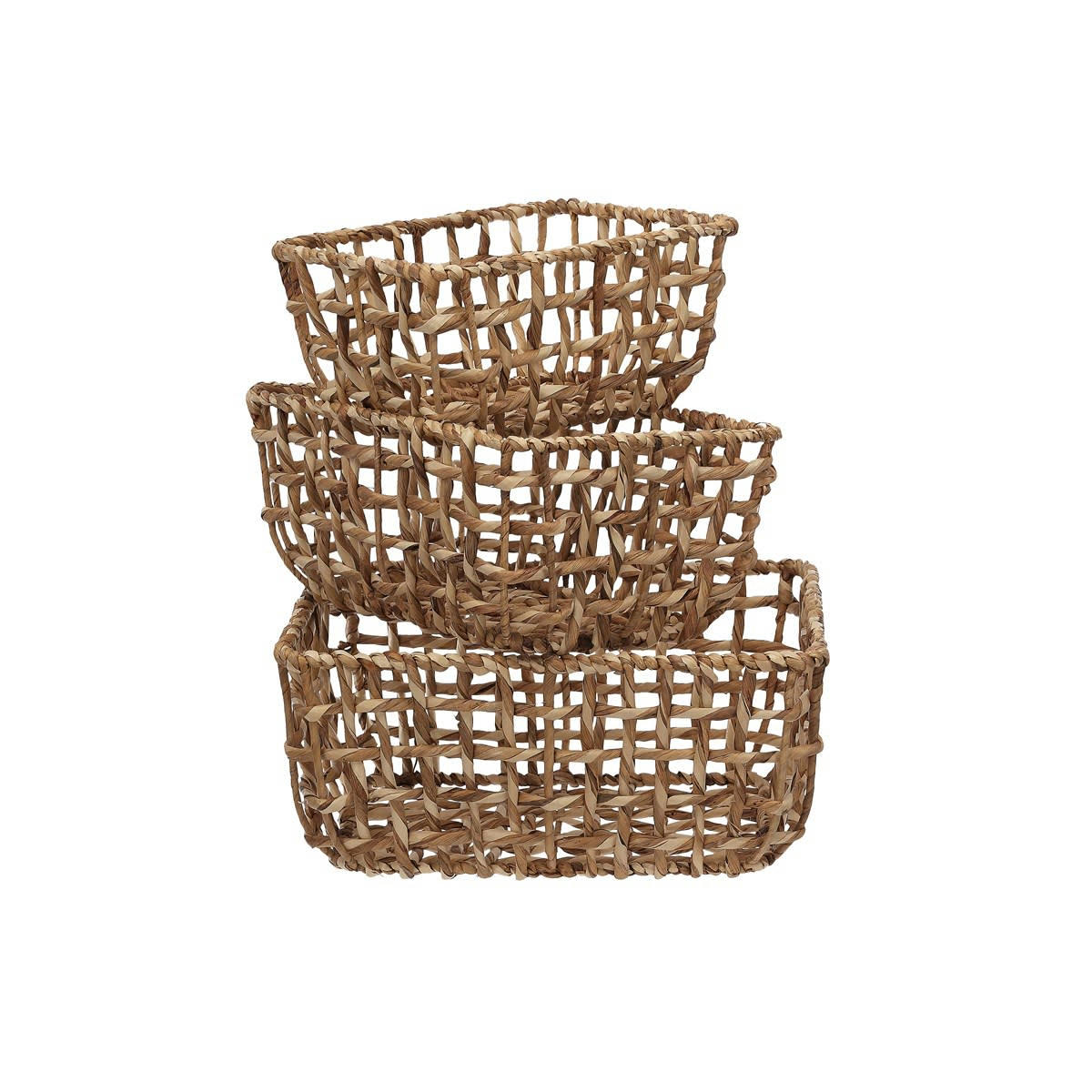 LIVING - Ensemble de paniers en fibre végétale beige