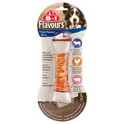 8in1 Triple Flavour Chew Bones L