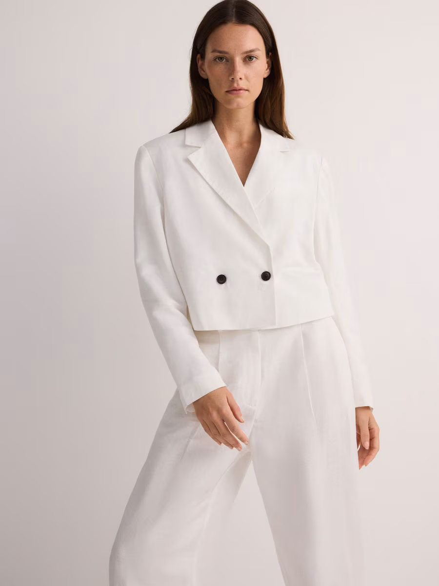 Linen Rich Blazer With Viscose Blend