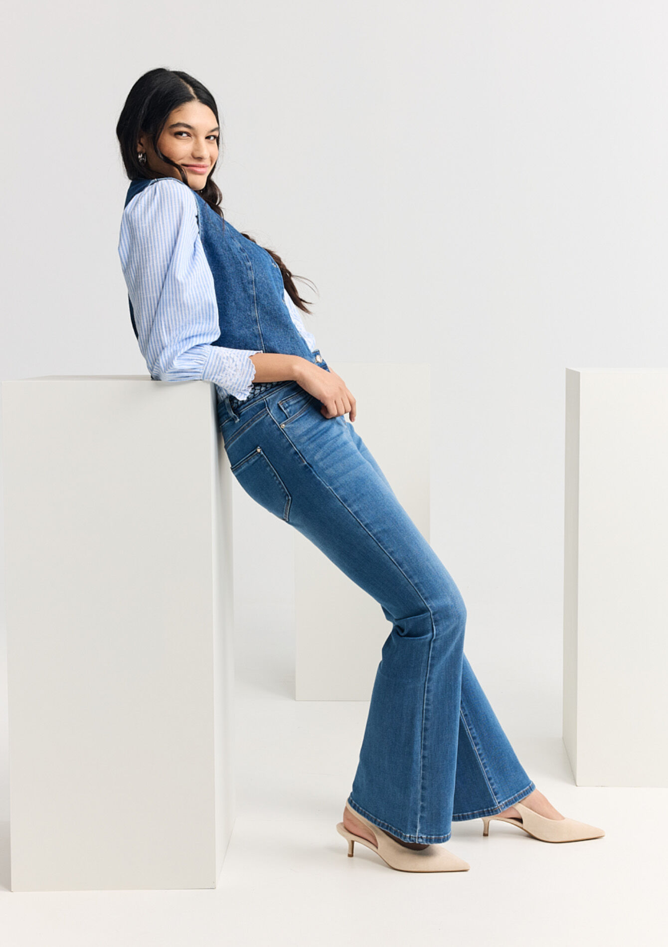 Bootcut jeans met hoge taille