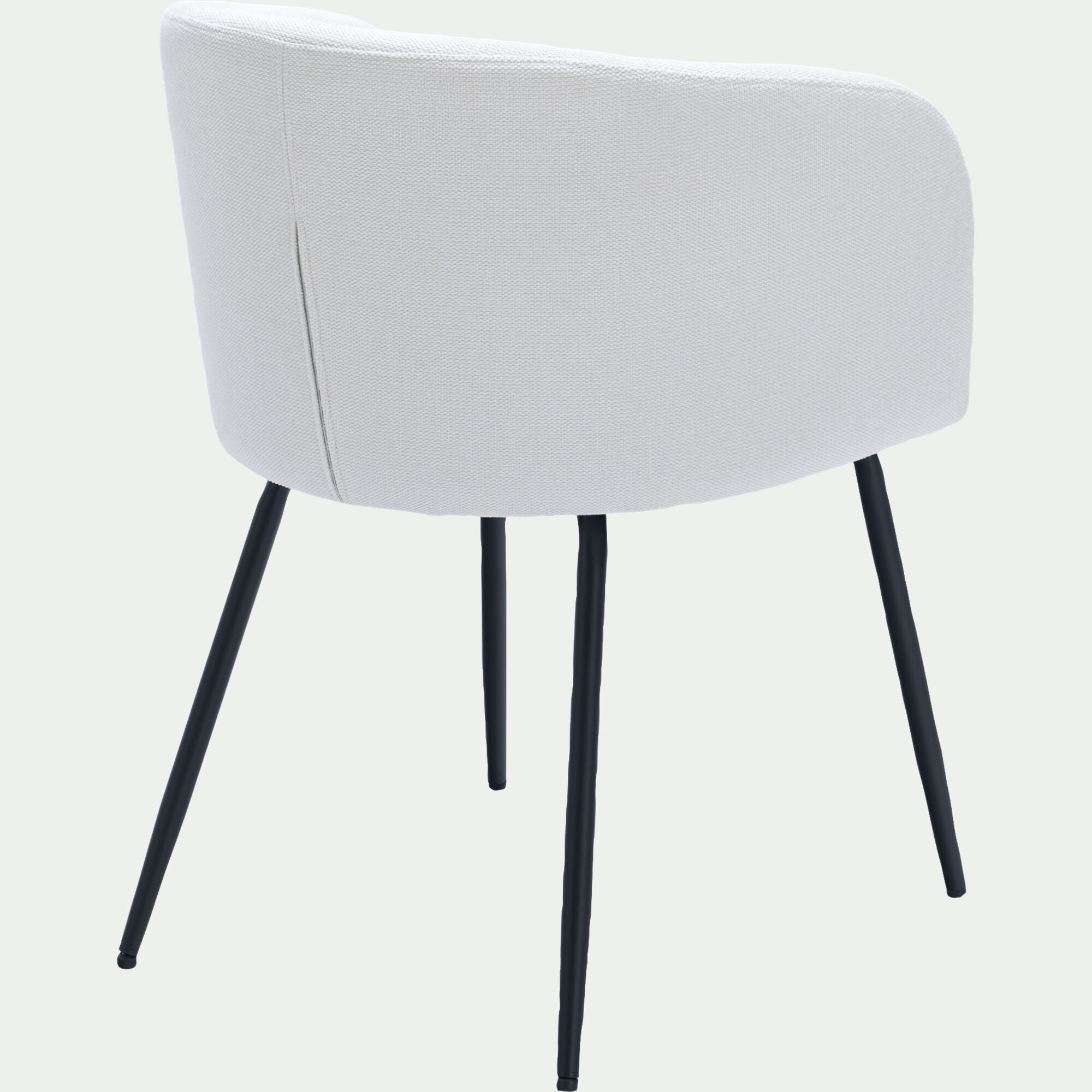 PEILLE - Chaise en tissu et métal avec accoudoirs - blanc ventoux