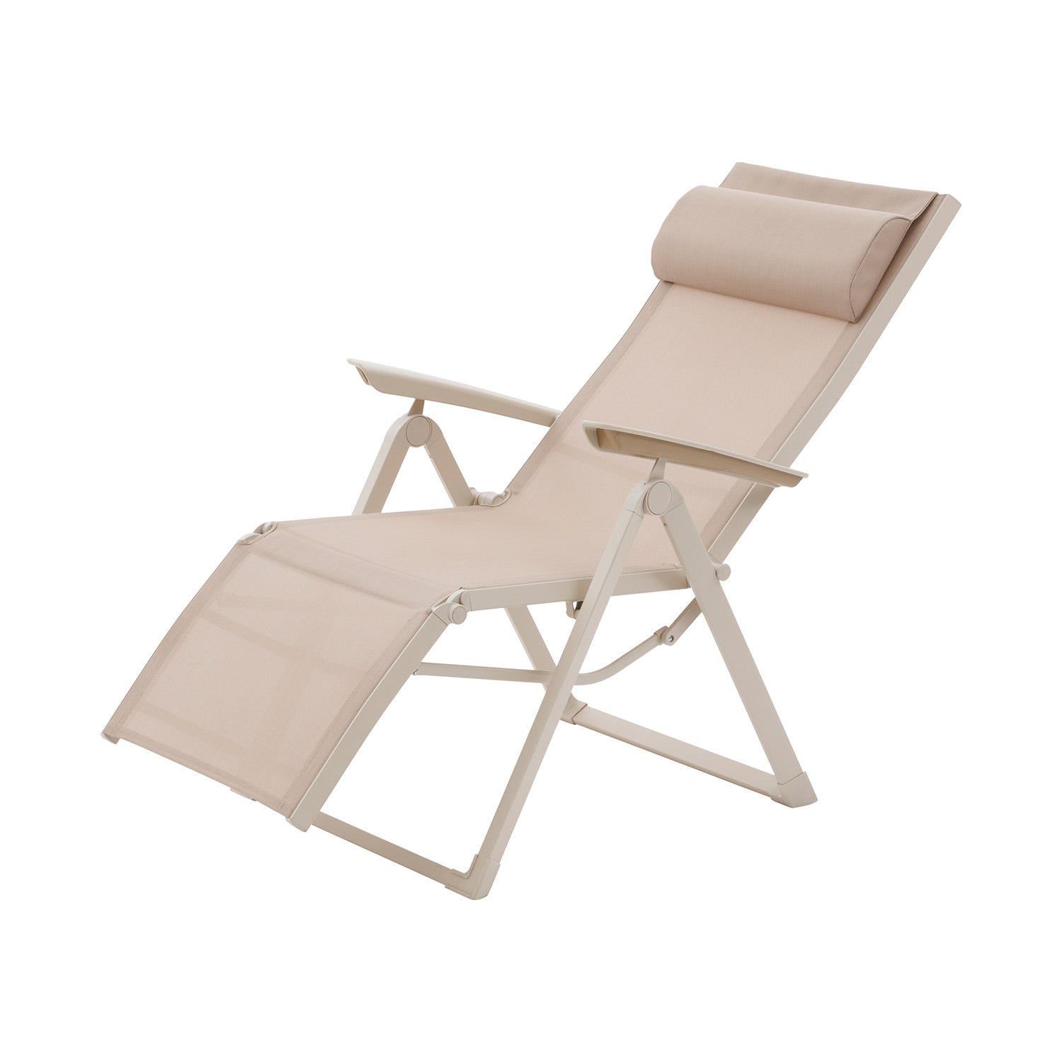 Sdraio reclinabile pieghevole beige alluminio Decima