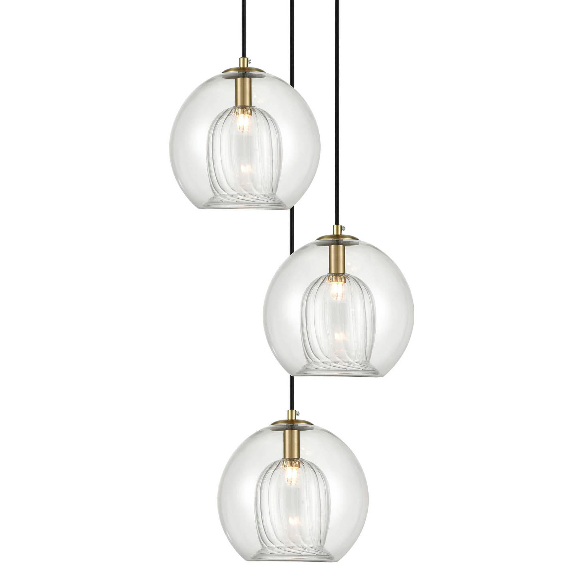 DAIO - Suspension en verre laiton