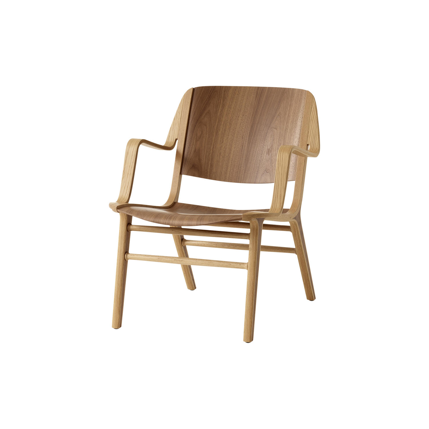 AX HM11 Lounge Chair, lacquered oak/walnut