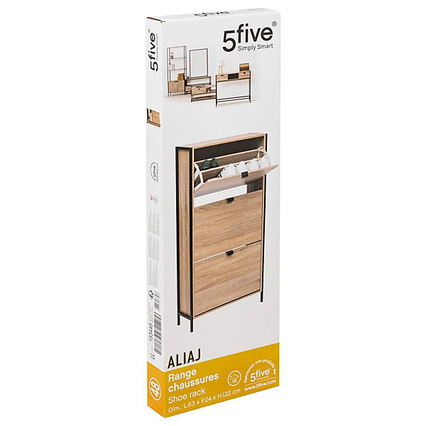 Meuble range-chaussures 3 tiroirs Aliaj effet chêne naturel - Beige- 5five
