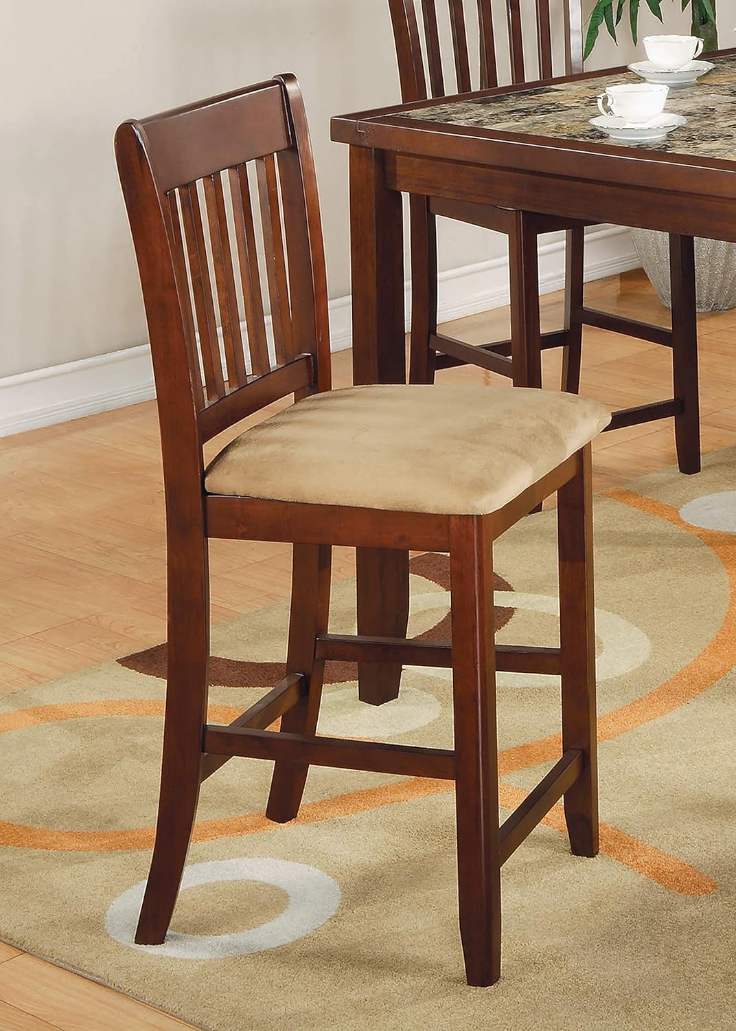 Coaster Fine Furniture 5-Piece Counter Height Dining Set Red Brown and Tan 150154