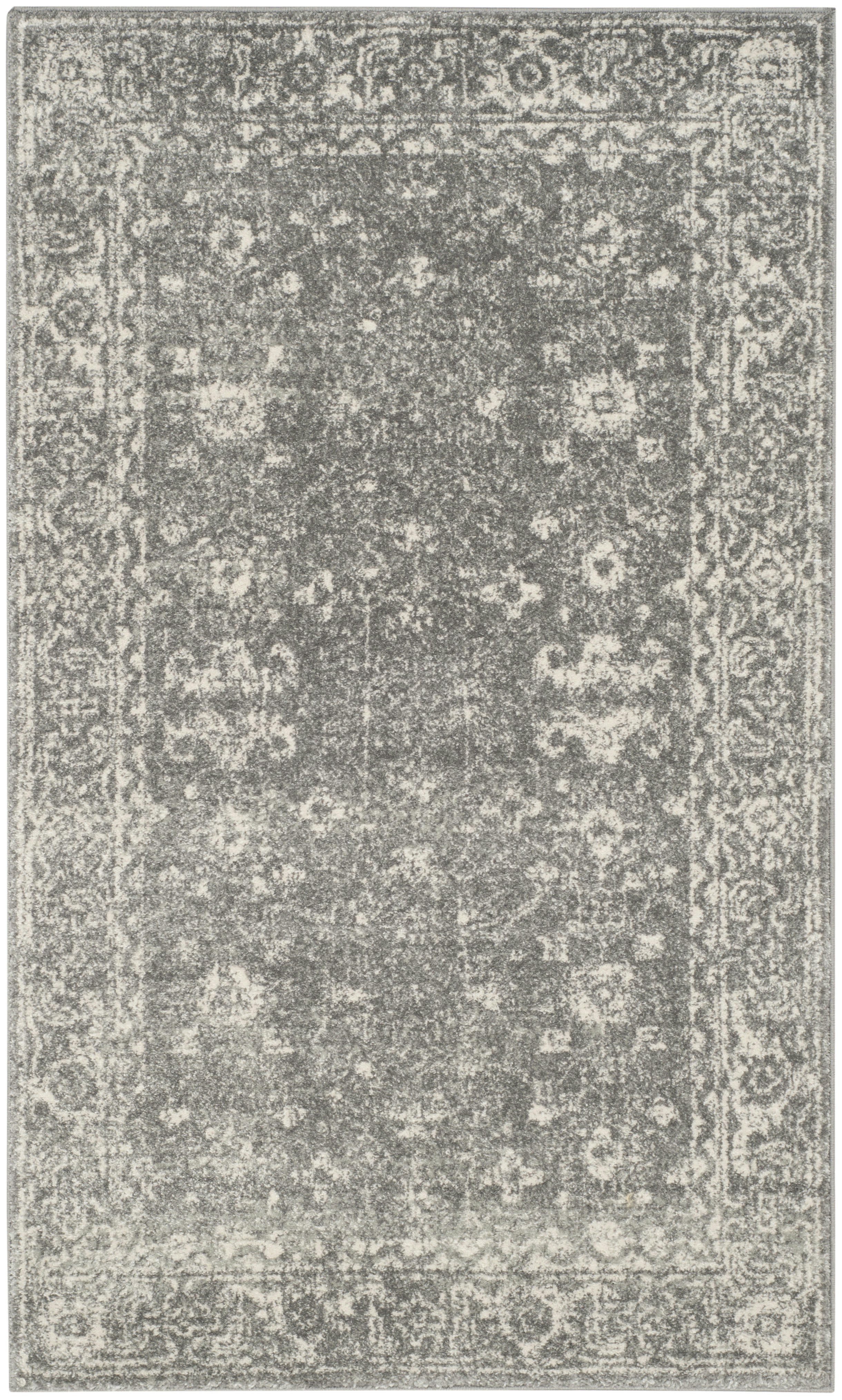 EVOKE - Tapis de salon interieur en gris & ivoire, 91 x 152 cm