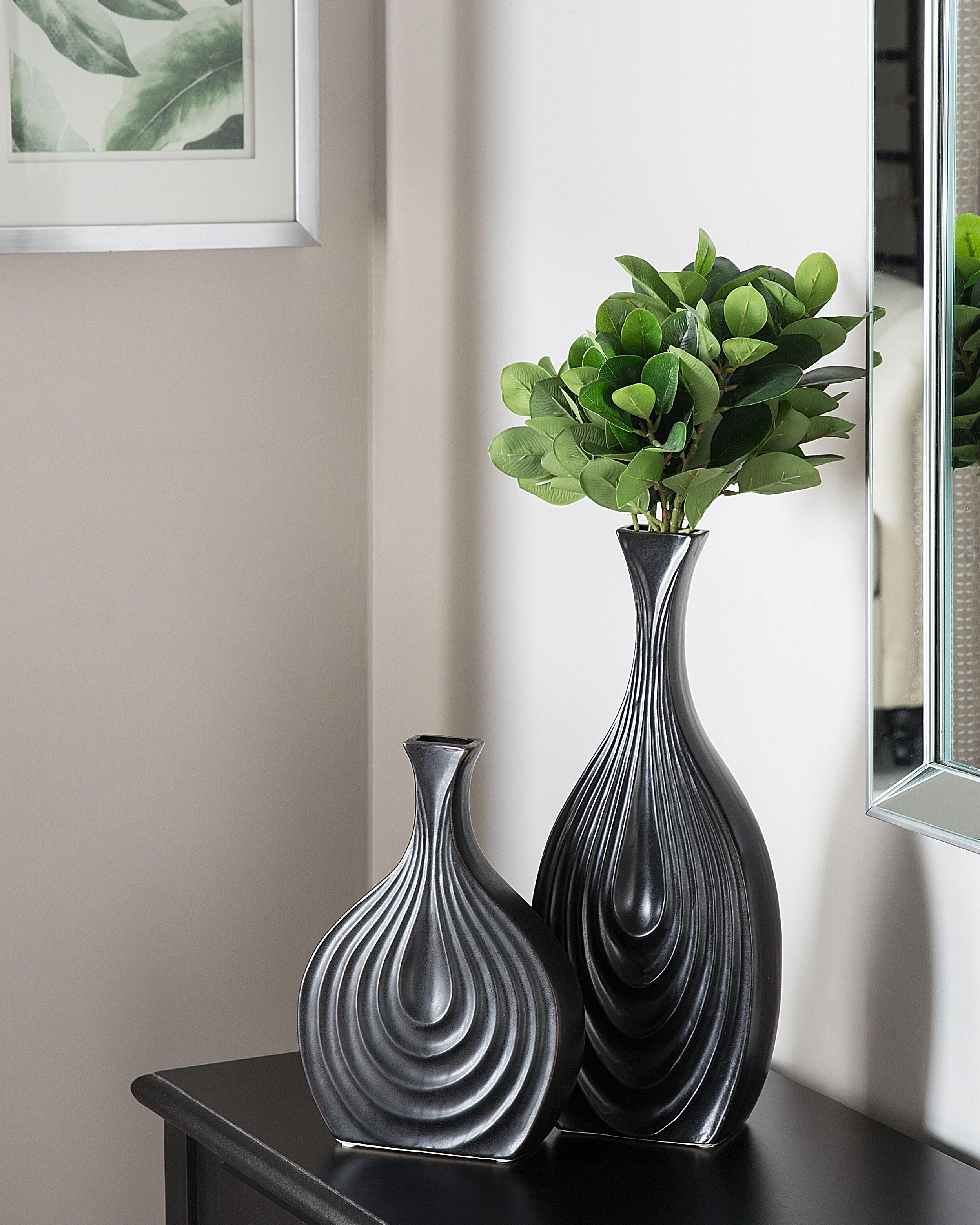 Decorative Vase THAPSUS Ceramic 39 cm Black