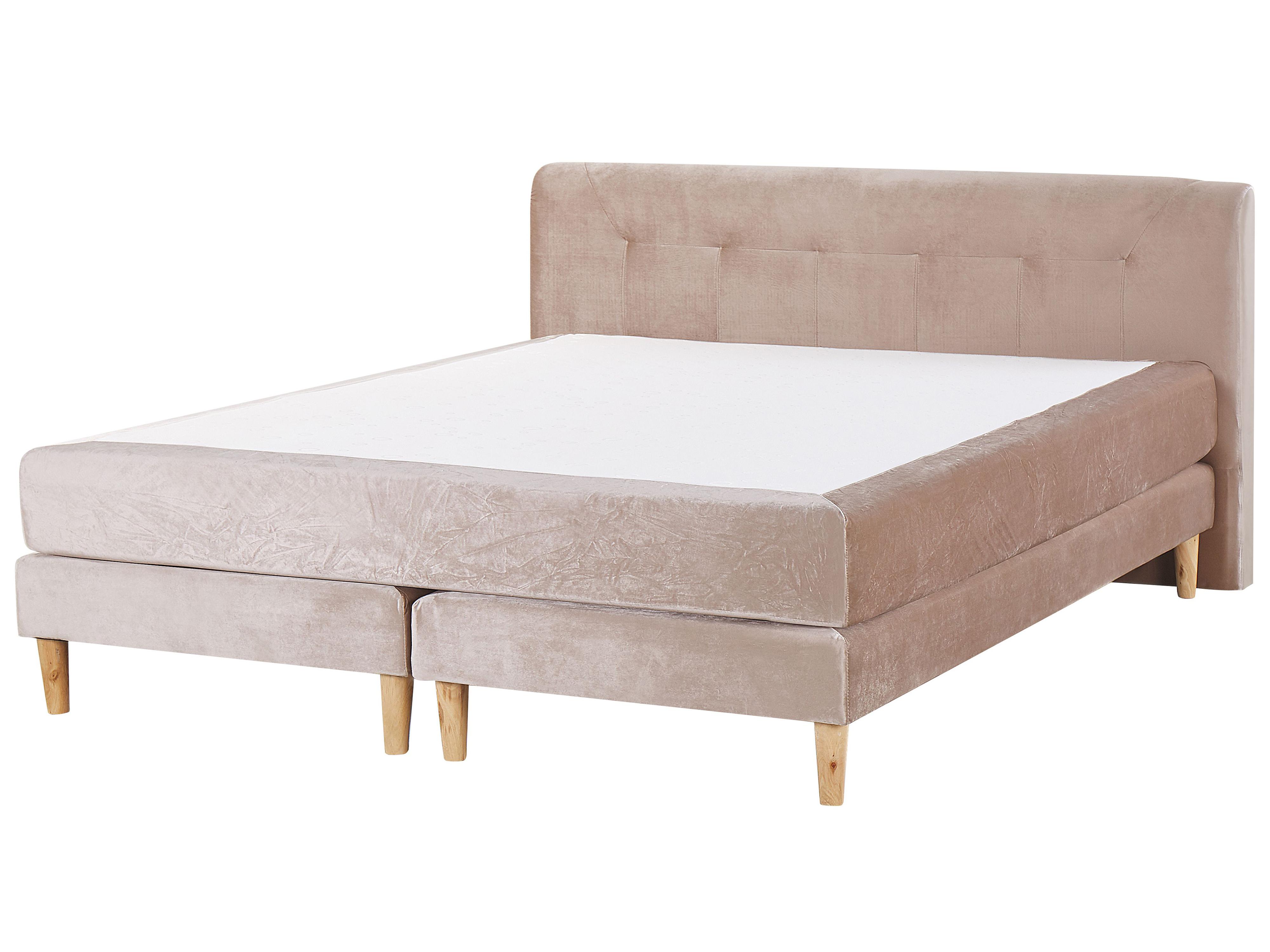 Divan Bed Velvet MARQUISE 160 x 200 cm (EU King Size) Beige