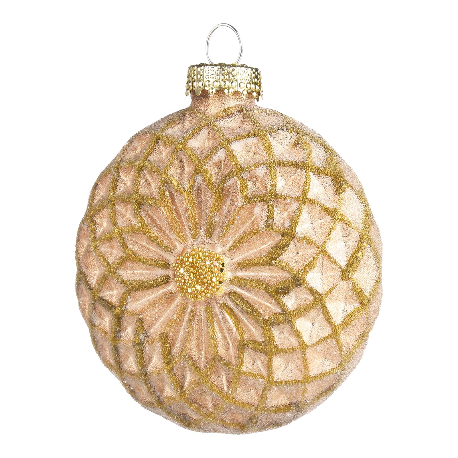 Glas-Deko-Anhänger Taler Gold,H 90 mm