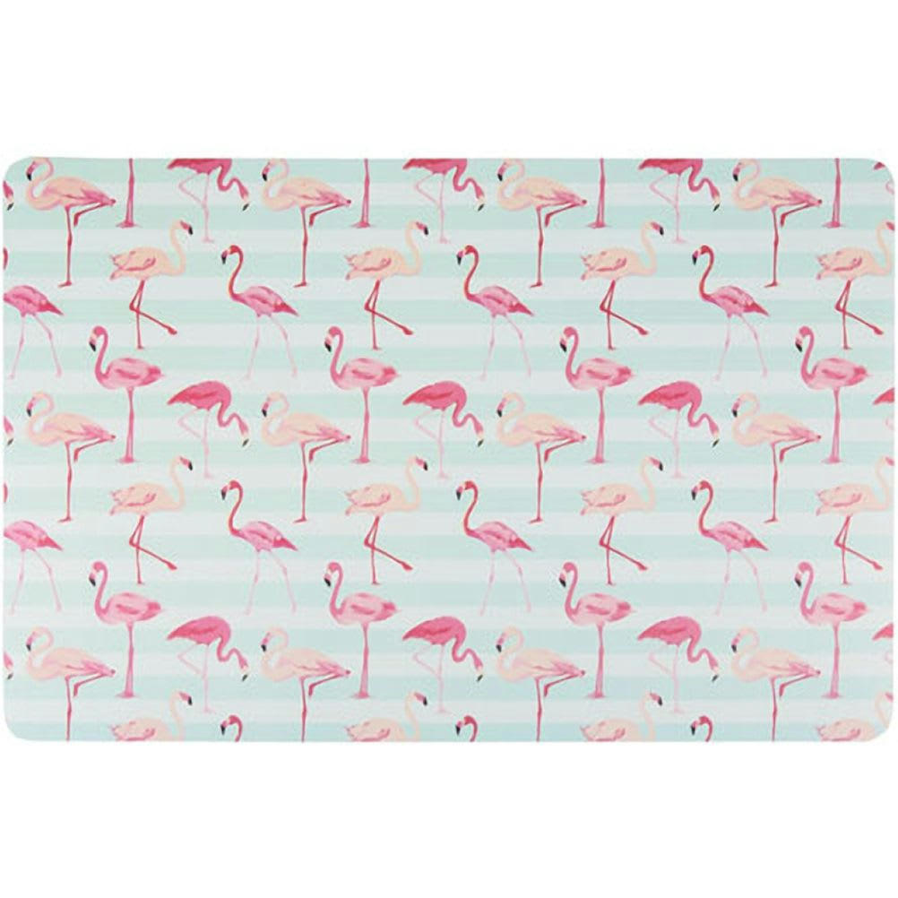 - Set de table rectangulaire Flamants Roses rayé 28,5x43,5cm