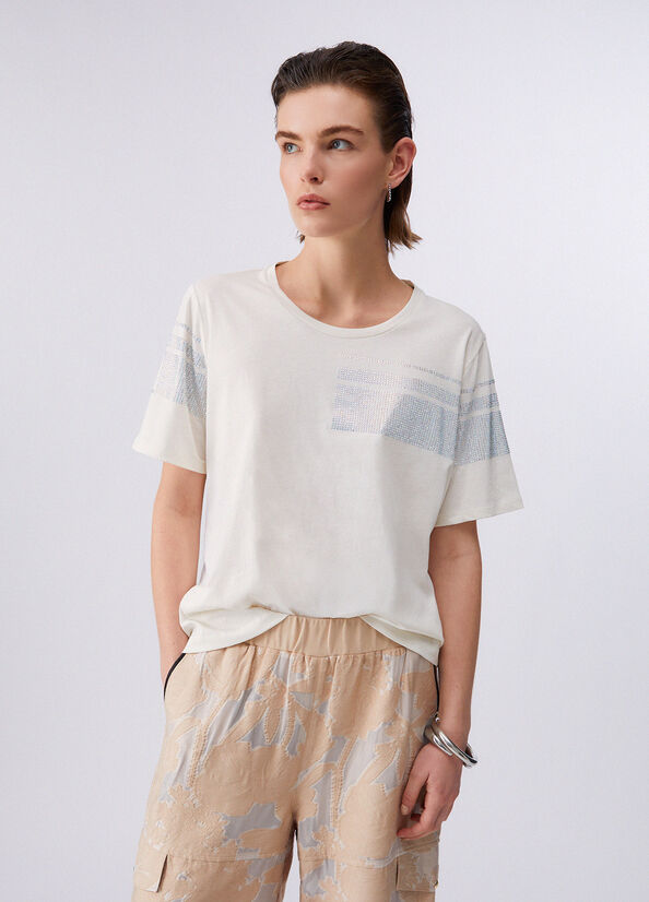 T-shirt con strass