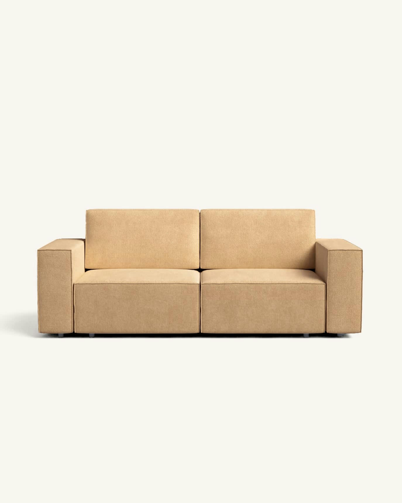 MAIJE - Canapé-lit 2 places en tissu moutarde