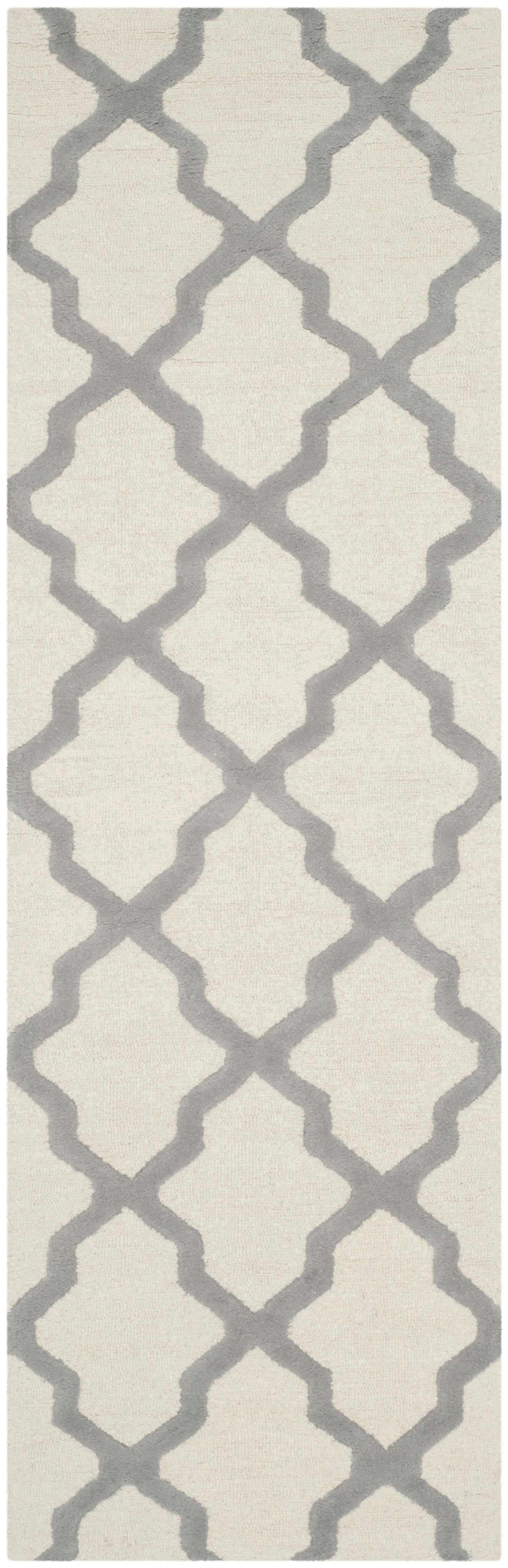 CAMBRIDGE - Tapis de salon interieur en ivoire & argent, 76 x 244 cm