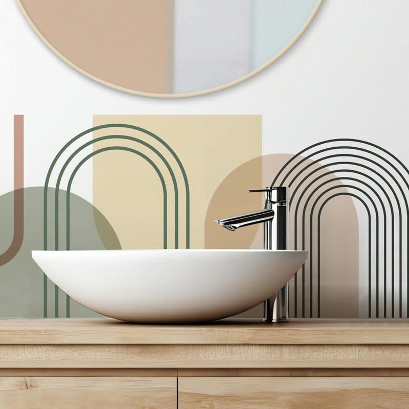 ARCHE VINTAGE - Bandeau PVC lot de 2 : L 70cmxH 30cm Multicolore Vintage Pastel