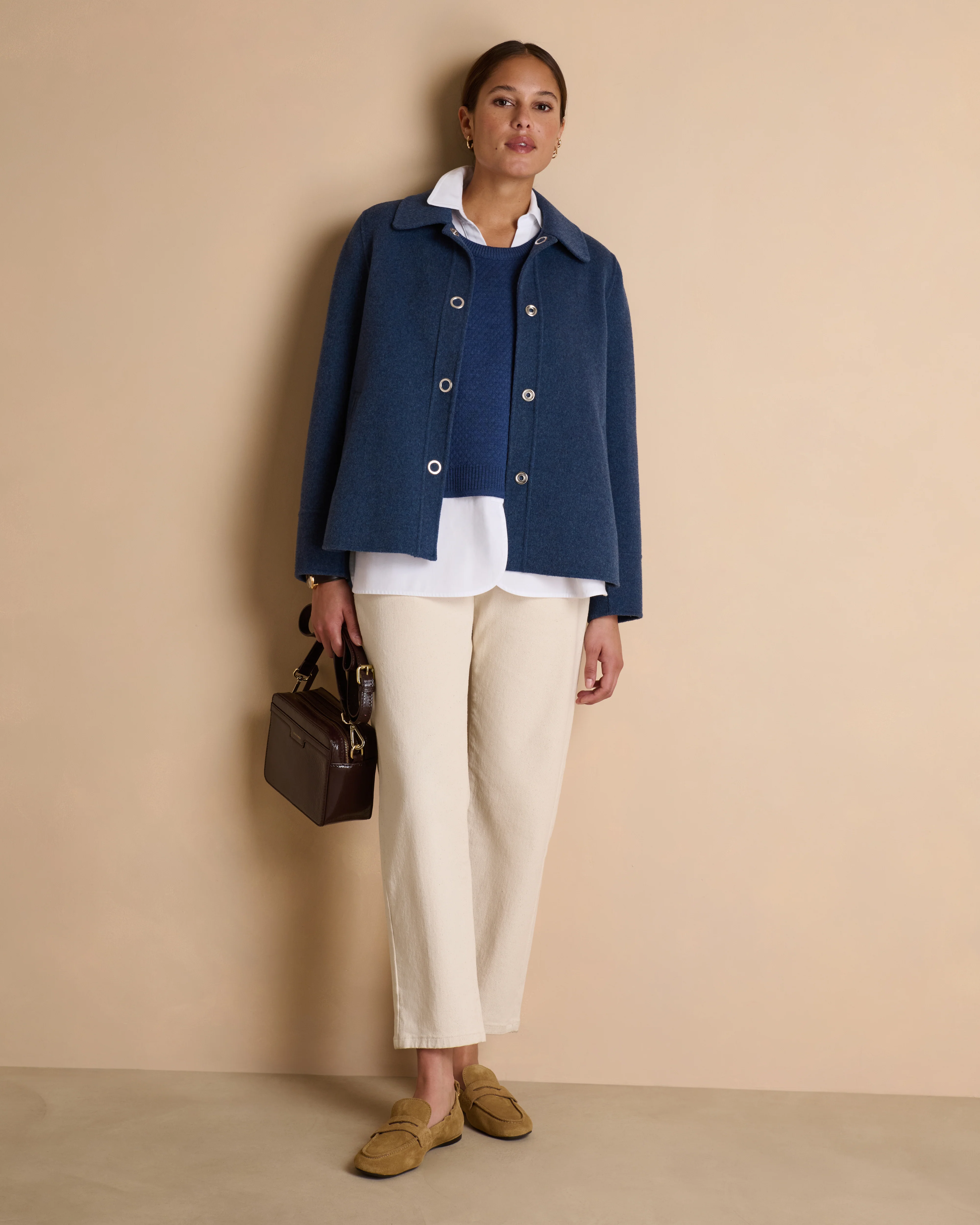 Veste courte bleue boutonnée MISTIGRIFFE/14098/301