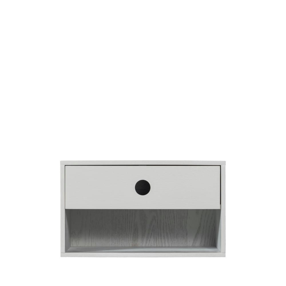 NANCY - Table de chevet murale en bois gris clair