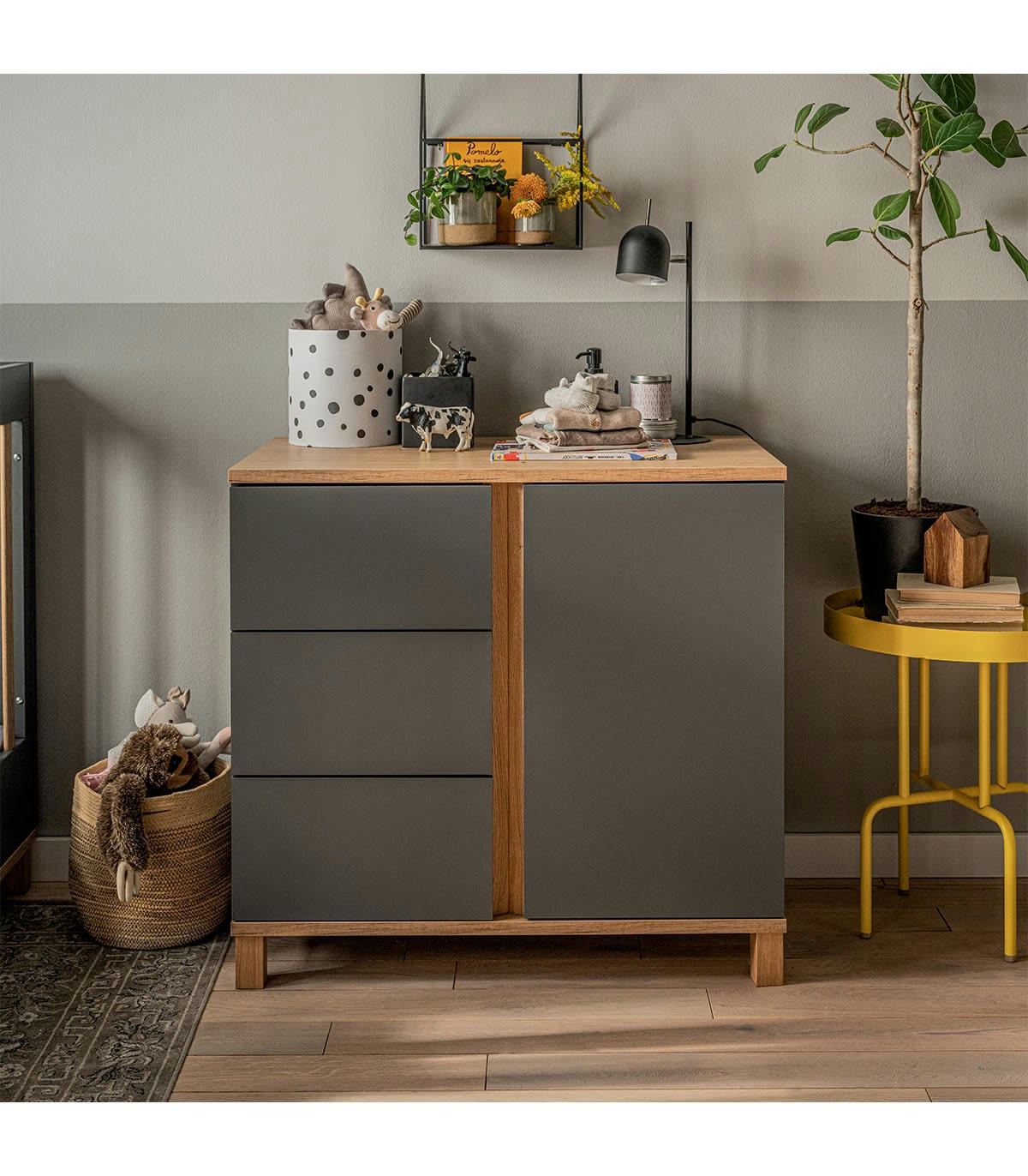 ALTITUDE - Commode 3 tiroirs et 1 porte - L90 cm