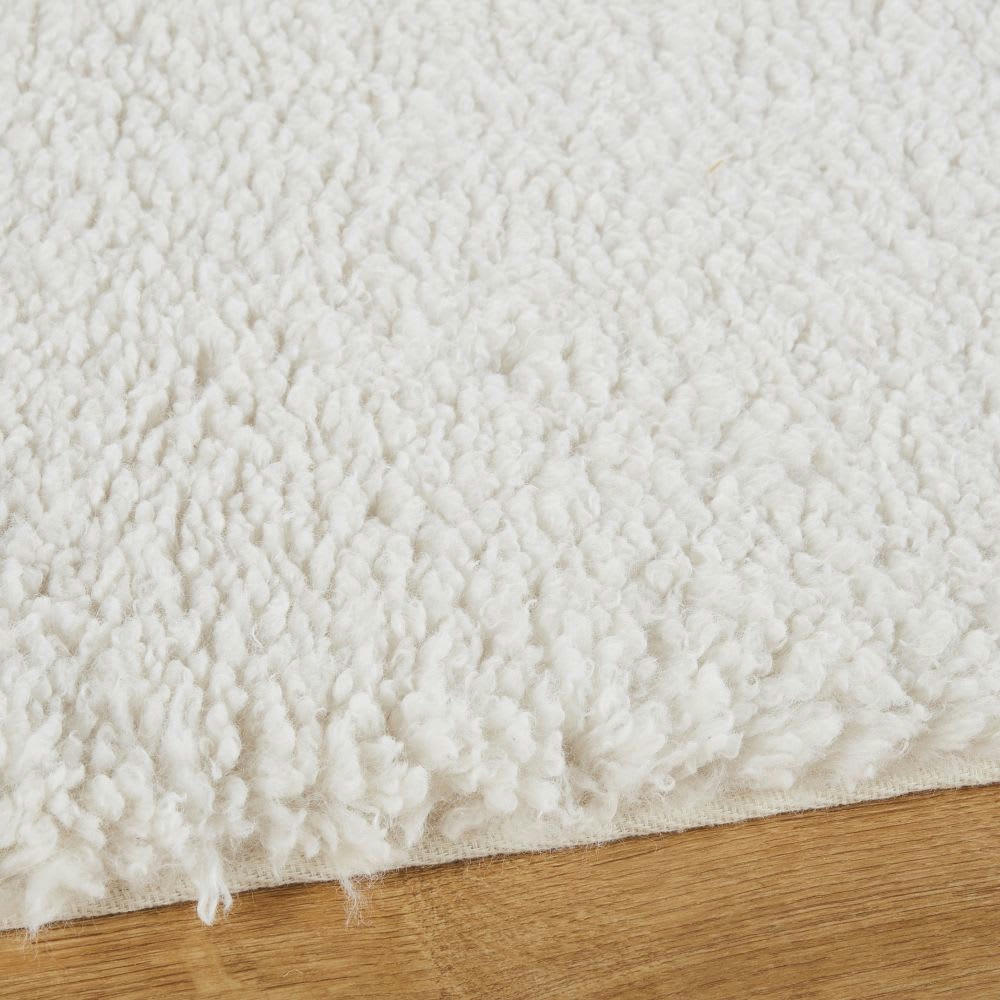MOUTY - Tapis shaggy effet bouclé blanc 160x230
