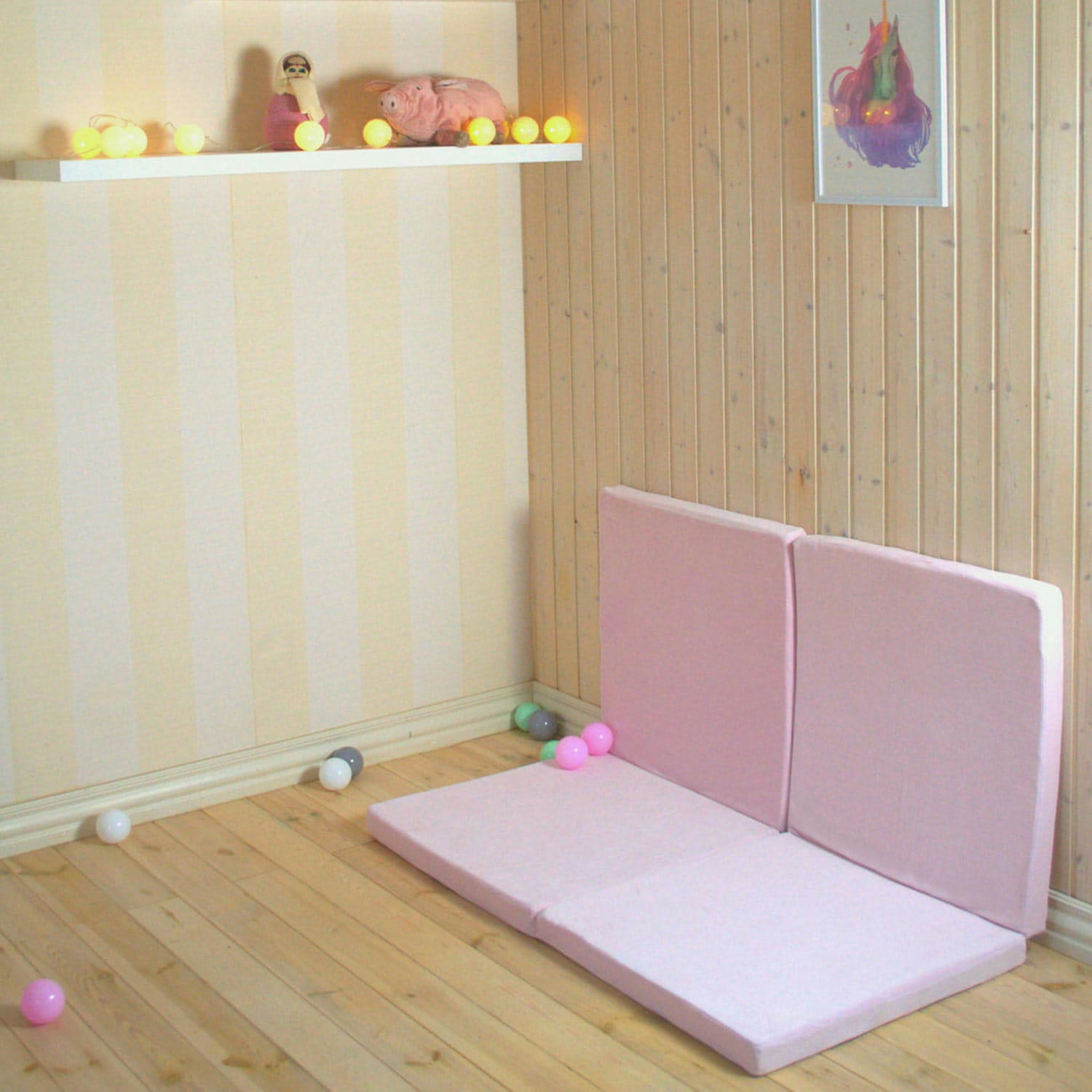 - Tapis de jeu carré rose 120x120cm