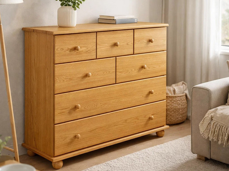 Komoda drewniana Anna Classic, kolor dębowy