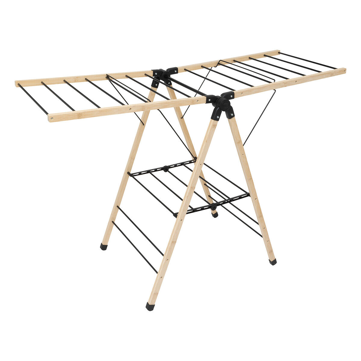 Estendal para roupa em bambu e metal 13m