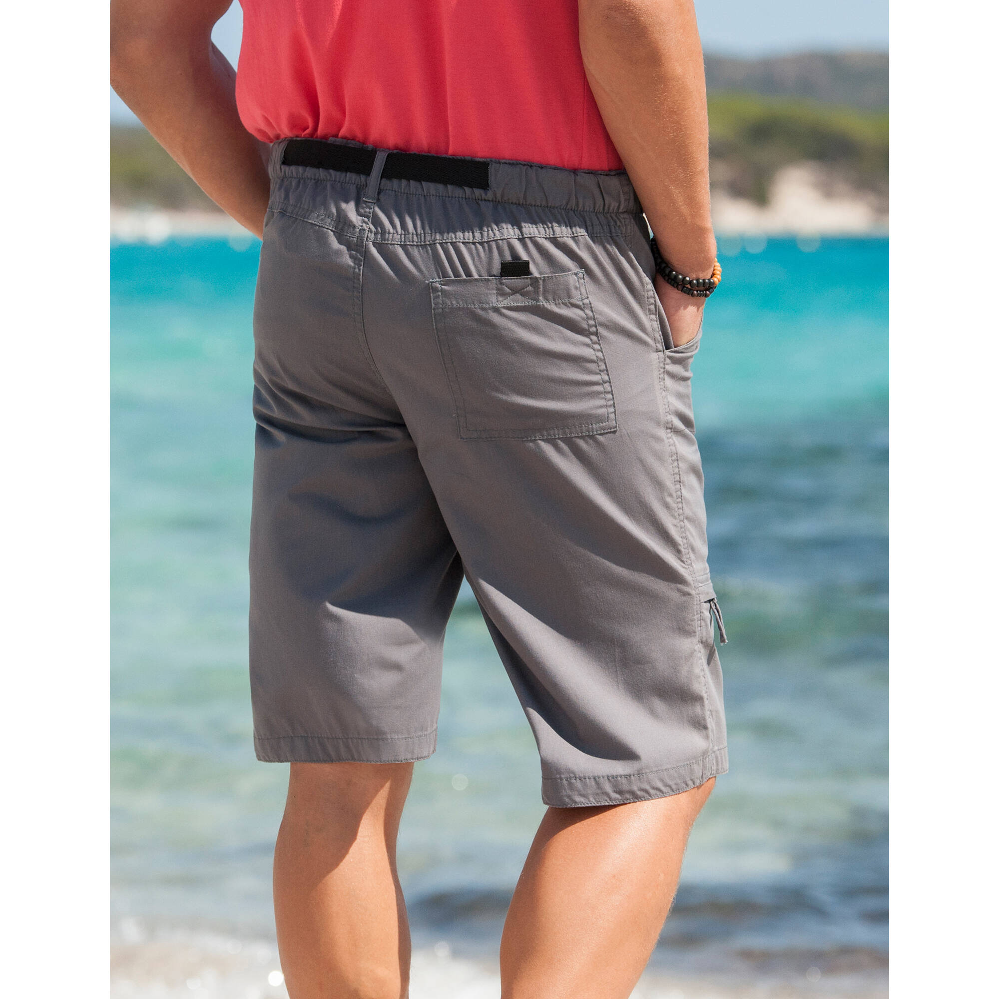 Bermuda élastiqué au 3/4   ceinture assortie