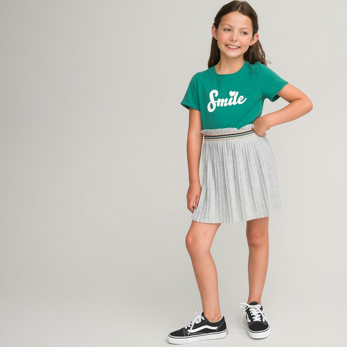 Jupe plissée, taille élastiquée
