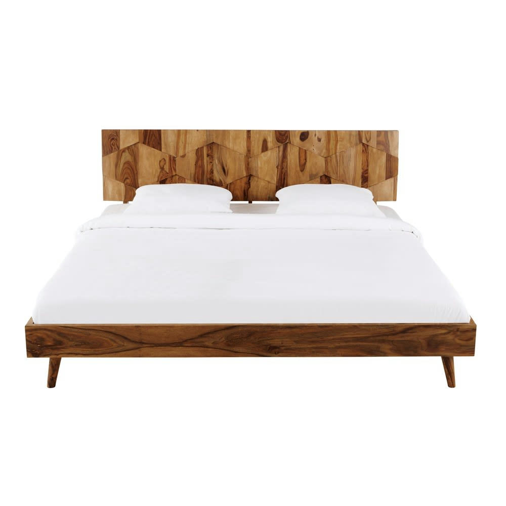 Quadra - Lit 180x200 vintage en bois de sheesham massif