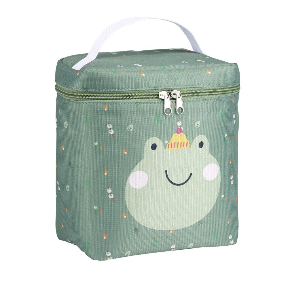 Sac isotherme enfant 5L polyester vert motif grenouille 23x12xH19cm